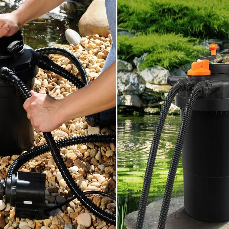 Geowaky أنبوب بركة 1" × 10 قدم - خرطوم PVC مرن مجعد أسود، مقاوم للانحناء وقوي لبرك الحدائق، مضخة مياه الشلال - Image 4
